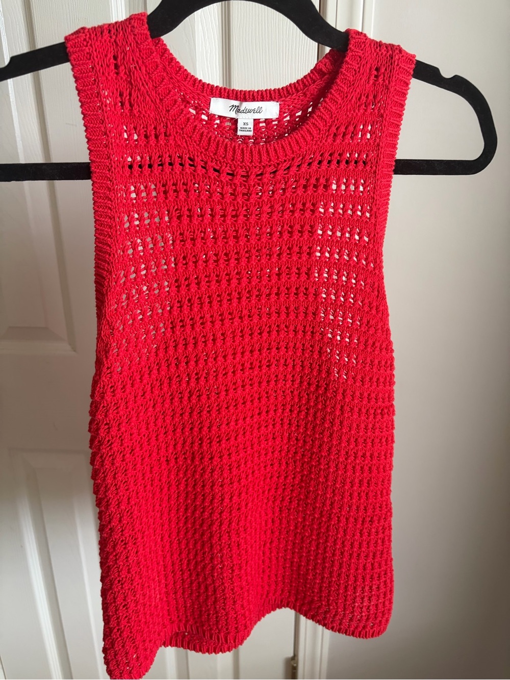 Madewell Bright Red Crochet Sleeveless Top